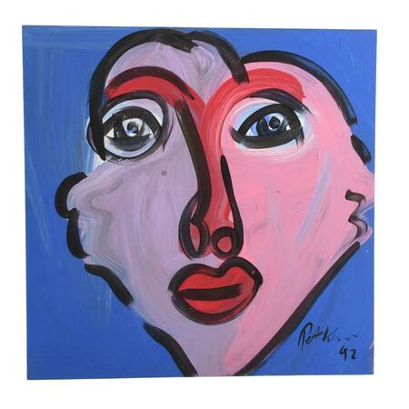 Signed Peter Keil "Bubblegum Mood" Mixed Media on Masonite