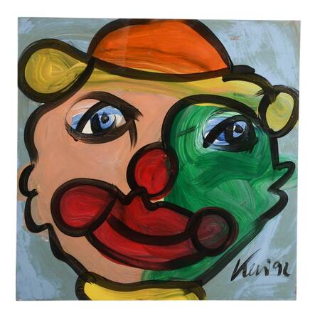 Signed Peter Keil "Harlequin Hues" Mix Media on Masonite