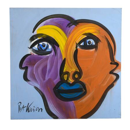 Signed Peter Keil "Defined Duality" Mix Media on Masonite