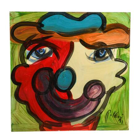 Signed Peter Keil "Smile in Motion" Mixed Media on Masonite