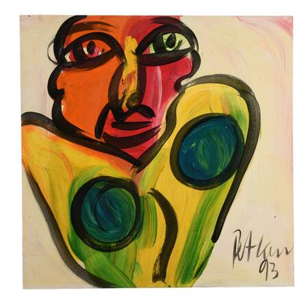 Signed Peter Keil "Untitled, 1993" Oil on Masonite