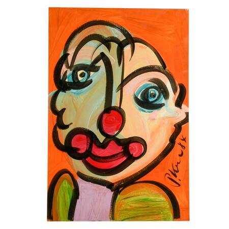 Signed Peter Keil "Untitled 1984" Mixed Media on Masonite