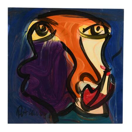 Signed Peter Keil "Layers of the Self" Mixed Media on Masonite