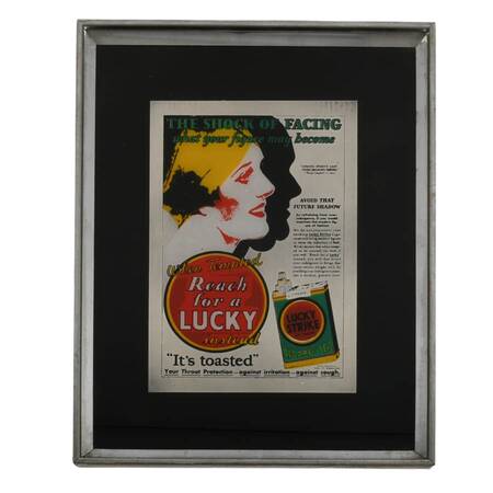Framed Lucky Strike Promotional Advertising Mirror