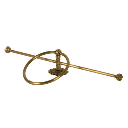 Vintage Sherlee Wagner Lacquered Brass Rose Bud Towel Bar