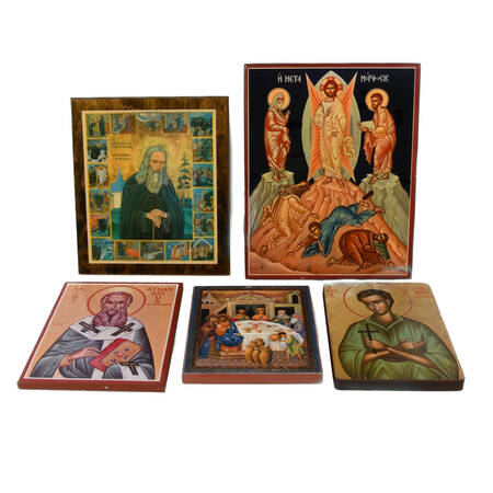 Set of 5 Religious Icons Wall Plaques
