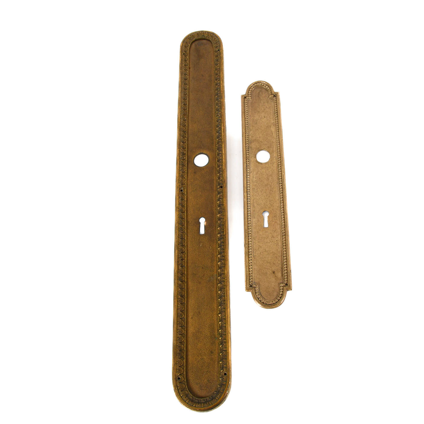 Group of Two Brass Architectural Door Keyhole Hardware Accouterments
