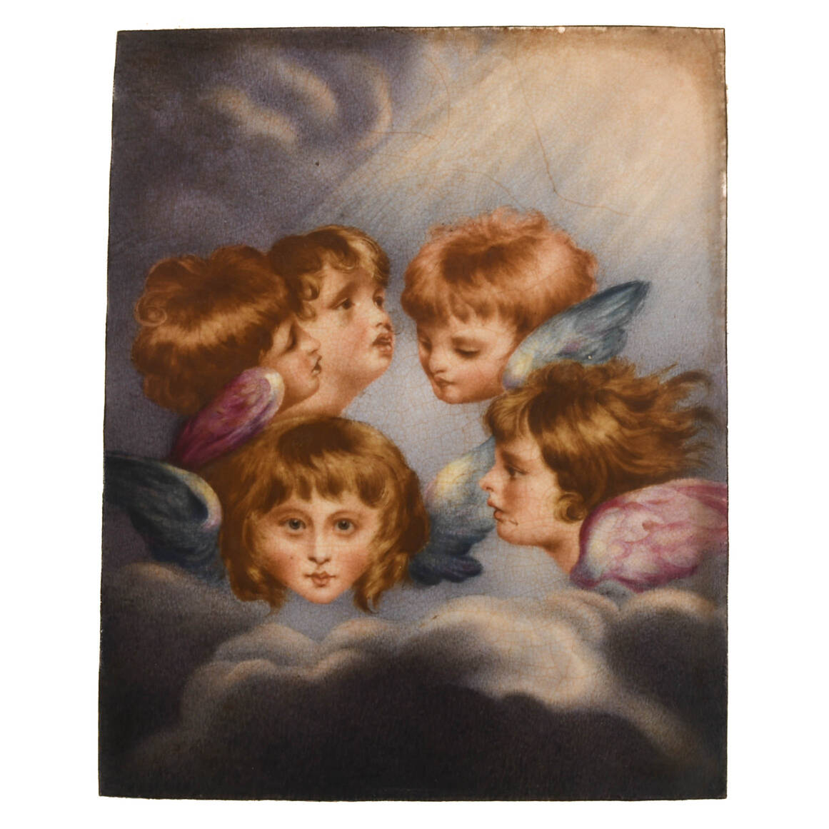 Porcelain Plaque "Heads of Angels" Attributed to Sir Joseph Reynolds