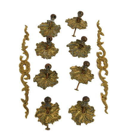 Lot of Ten Antique French Ormolu Architectural Hardware Details