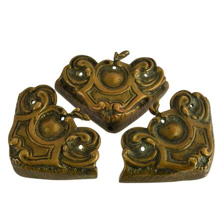 Set of Three Vintage French-Style Brass Corner Brackets