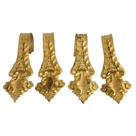 Antique-Style French Art Nouveau Curtain Tiebacks