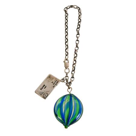 Sterling Silver "Love Letter" Italian Murano Glass Charm Bracelet