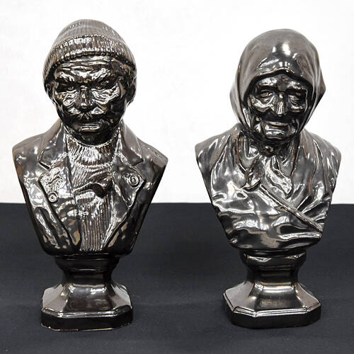 Pair of Holland Mold Busts of Old Salty Sea Dog and Old Sea Hag