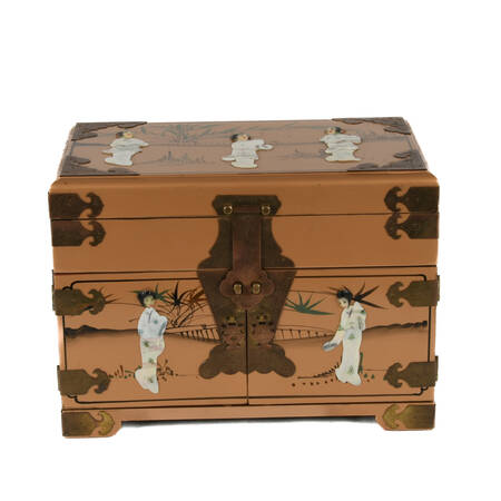 Chinese Gold Lacquer Jewelry Box