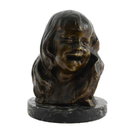 Patinaed Bronze Girl Bust After Corrado Betta