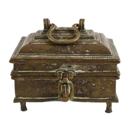 Antique Bronze Footed Jewelry Casket