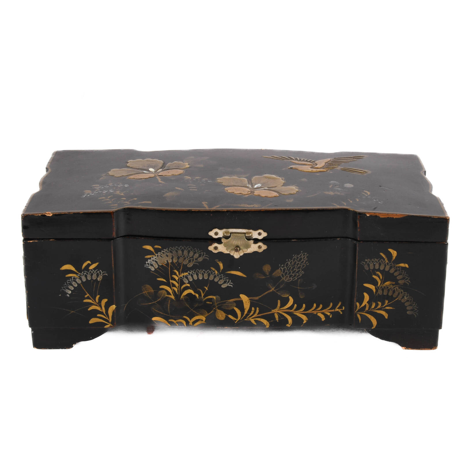 Japanese Floral Design Lacquer Music Box