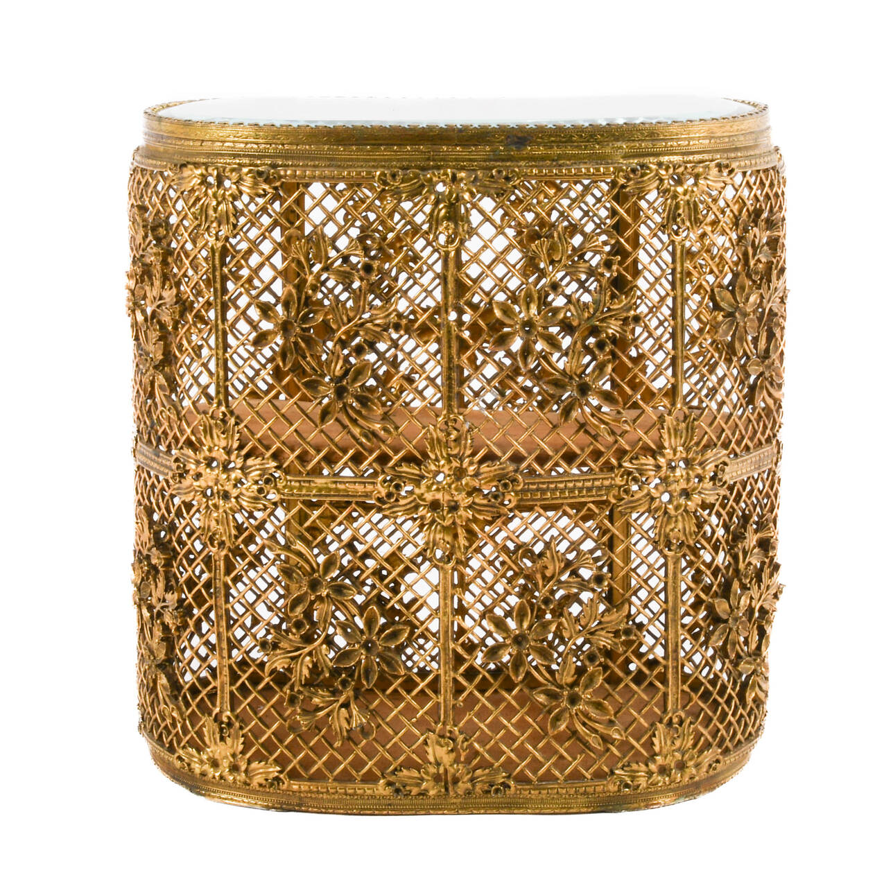 Hollywood Regency Gilt Brass Two-Tier Jewelry Vitrine