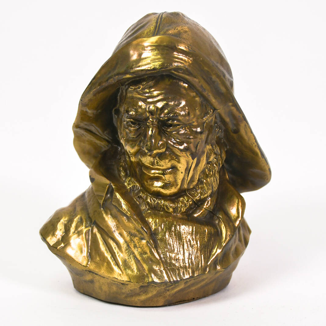 Vintage Brass Nautical Seaman P.M. Craftsman Bust