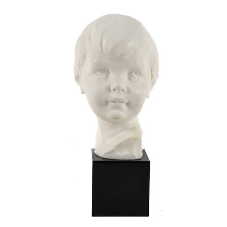 French Mix Composition Bust of a Young Boy on Base