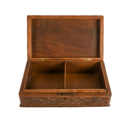 Lidded and Footed Wooden Document Box