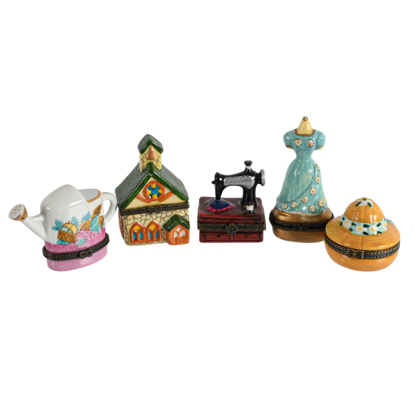 Grouping of Five Jewelry Trinket Boxes