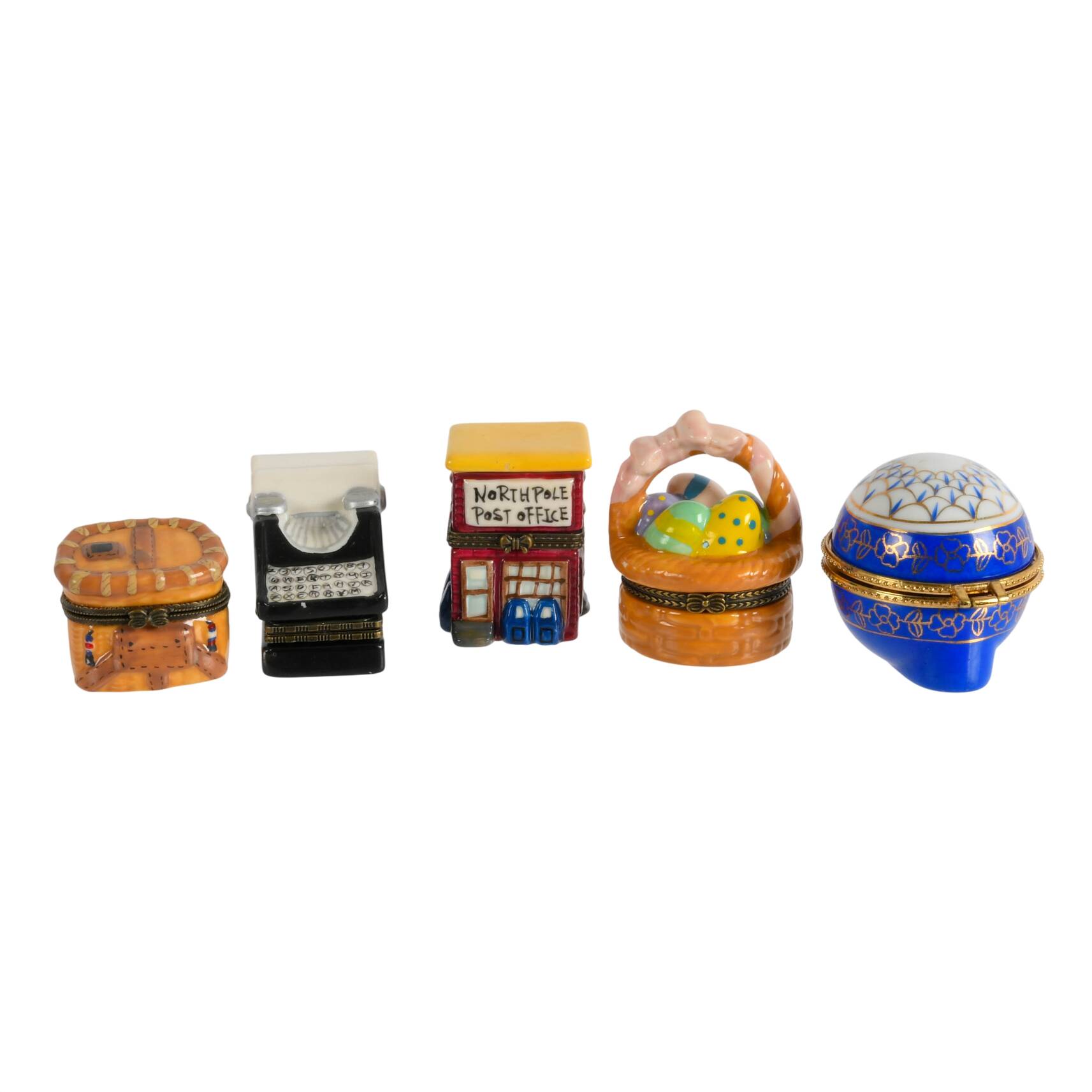 Grouping of Porcelain Figural Trinket Boxes