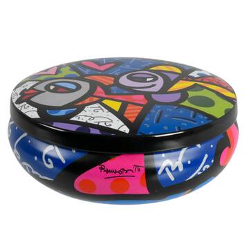 Retired 2005 Romero Britto Tin Pop Art "Fishbowl" Trinket Box