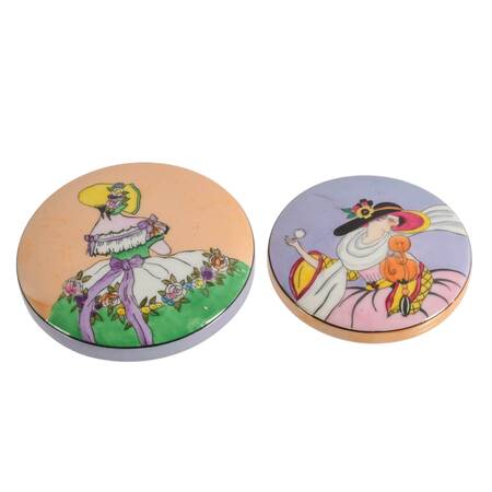 Pair of Noritake Lusterware Vanity Powder Boxes
