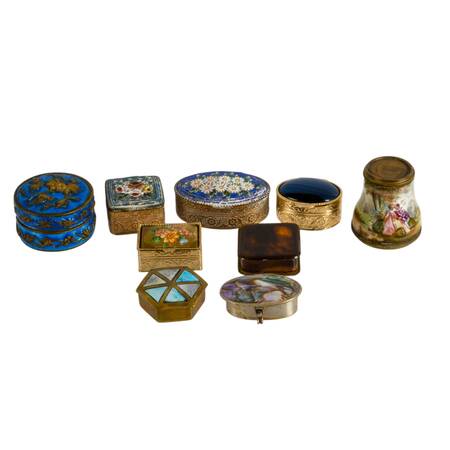 Collection of Metal and Plastic Pill Boxes