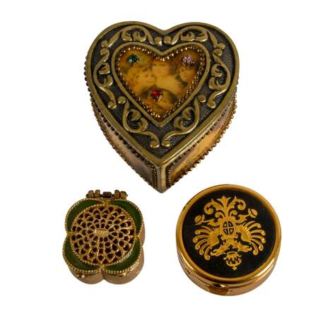 Trio of Metal Pill Boxes