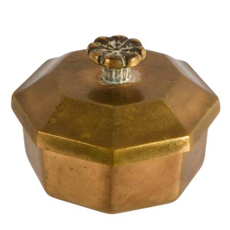 Mid-Century Brass Octagonal Trinket Box