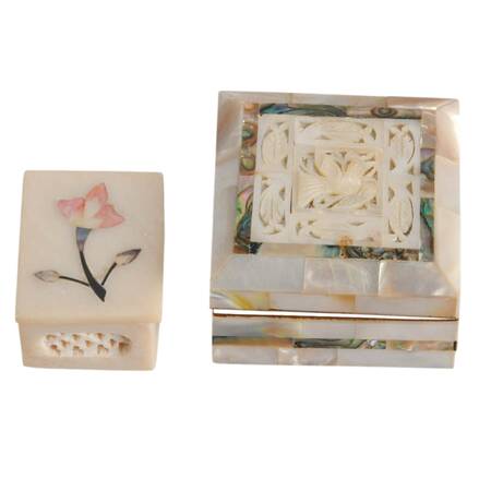 Pair of Mother of Pearl Trinket Boxes