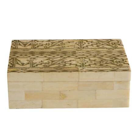 Indian Hand-Carved Bone Jewelry Box