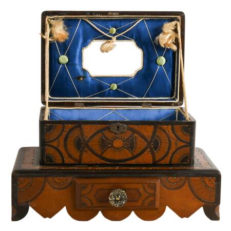 Antique Fresian Folk-Art Chip Carved Box