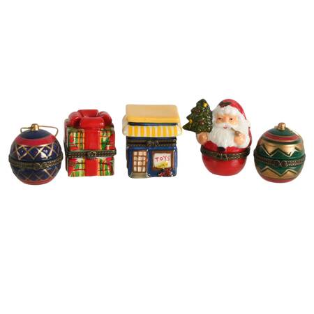 Five-Piece Christmas Love Porcelain Jewelry Boxes