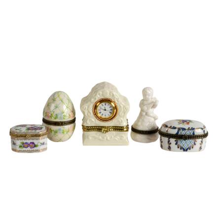 Five-Piece Porcelain Trinket Boxes