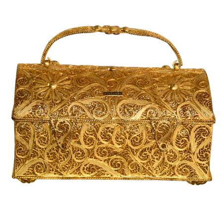 Handmade Portuguese Metal Filigree Jewelry Box