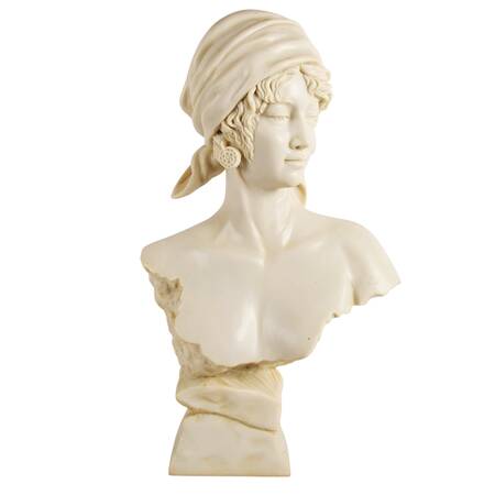 Large Alabaster-Style Resin Bust of Woman