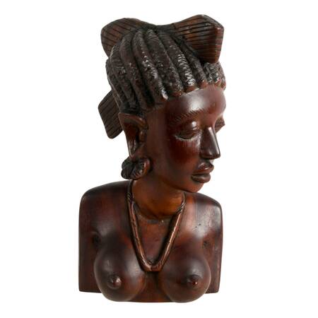 Hand-Carved Ebony Wood Fulani Bust