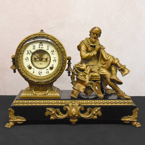 Antique Ansonia Clock Co. Shakespeare Mantel Clock