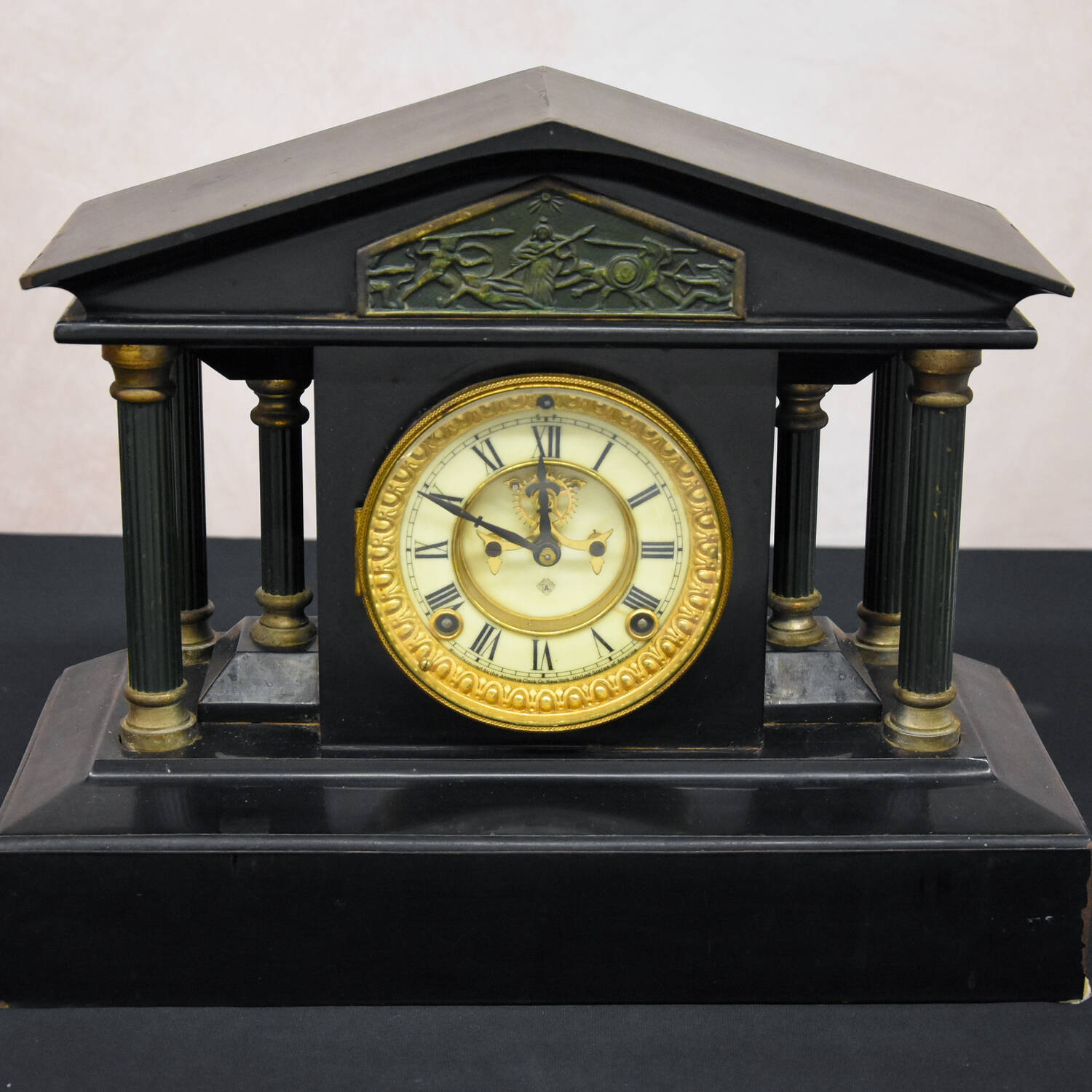 Antique Victorian Mantel Clock with Greek Motifs