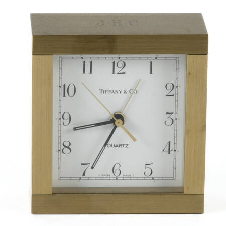 Mid-Century Modern Tiffany Monogrammed Desk Clock