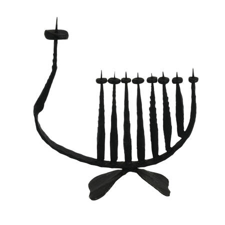 David Palombo Brutalist Hand-Forged Iron Menorah