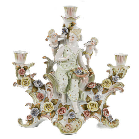 Italian Porcelain Figural Candelabra