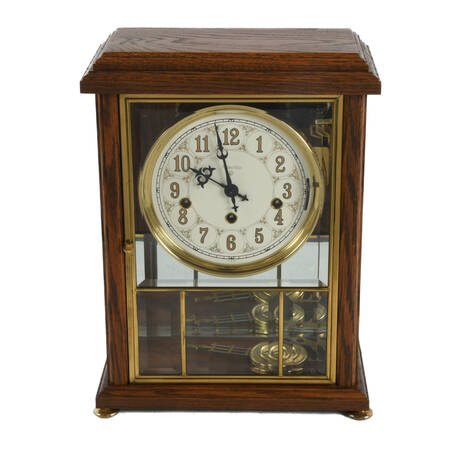 Ansonia Medallion Clock in Walnut Case
