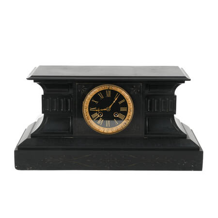 Victorian Black Slate Mantel Clock