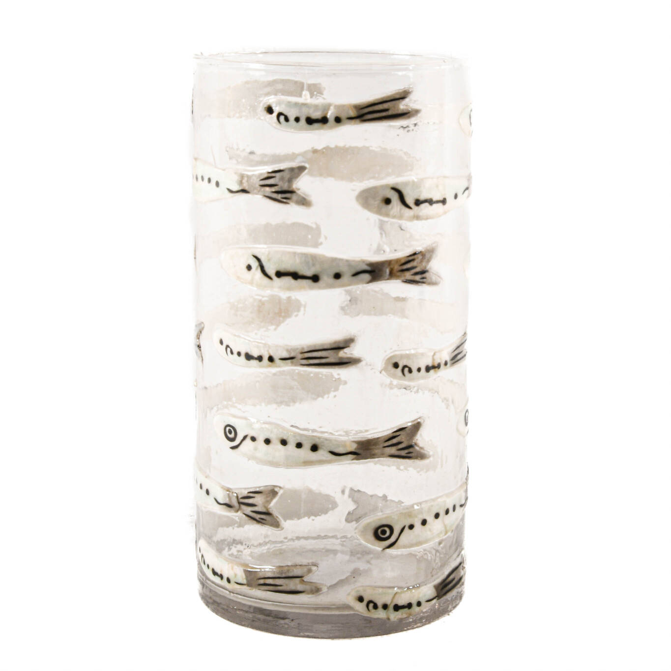 Liquid Art Glass Fish Motif Candleholder