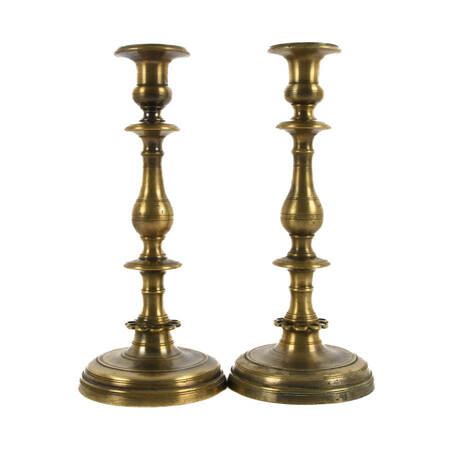 Pair of Heavy Brass Candlesticks