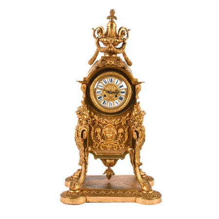 Antique 19th-Century French A.D. Mougin Gilt Bronze Clock